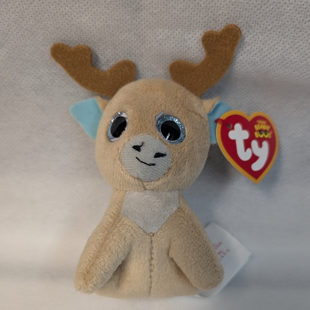 Ty Plush Reindeer - Tan and Blue